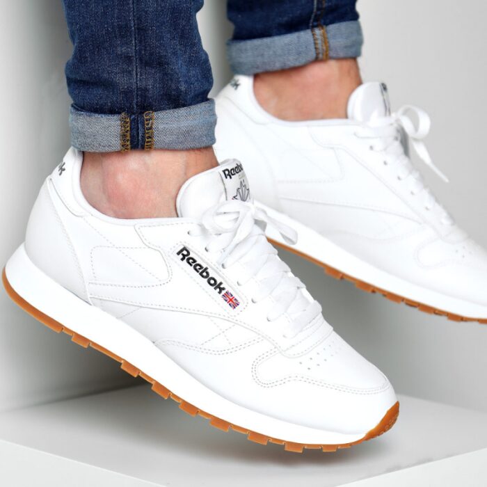 ⁦Reebok Unisex Classic Leather Shoes - حذاء ريبوك كلاسيك جلد للجنسين لون أبيض⁩ - الصورة ⁦15⁩