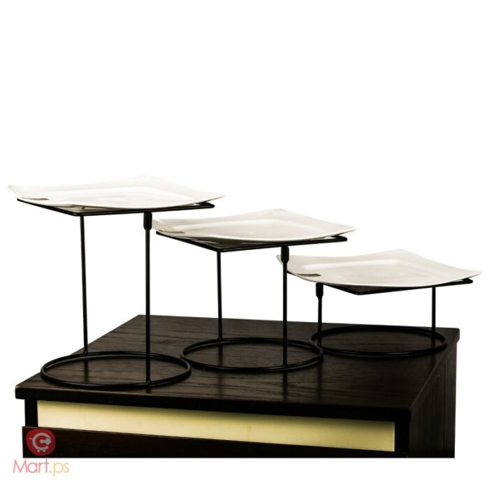 ⁦طقم 3 صحون مربع مع ستاند⁩ - الصورة ⁦1⁩