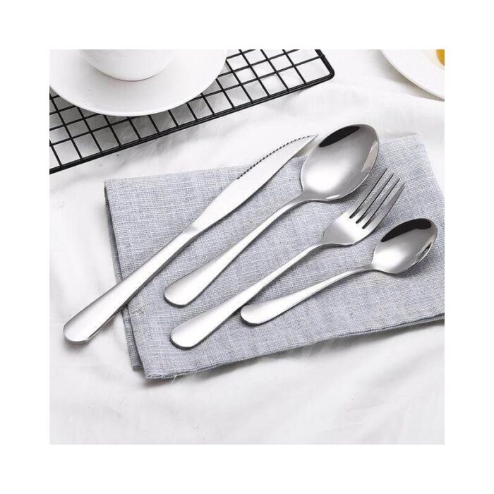 1014070_67da2cee5e396 طقم معالق ( كبير وصغير ) + شوك + سكاكين 24 قطعة - الصورة 1