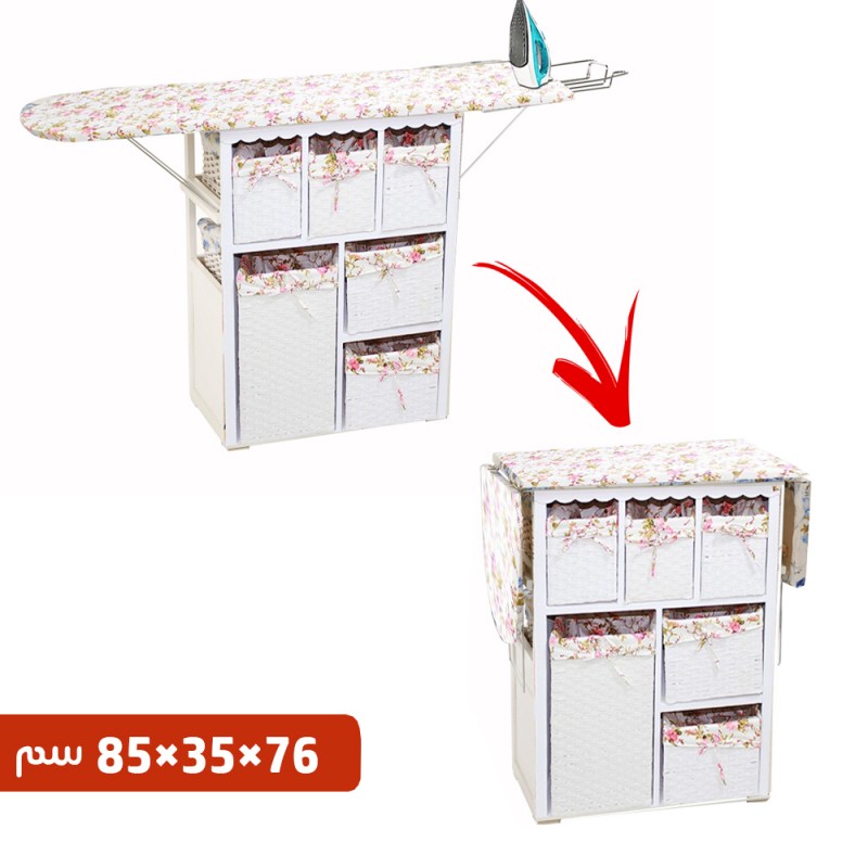 ⁦طاولة كوي + كومادينة خشبية⁩ - الصورة ⁦1⁩