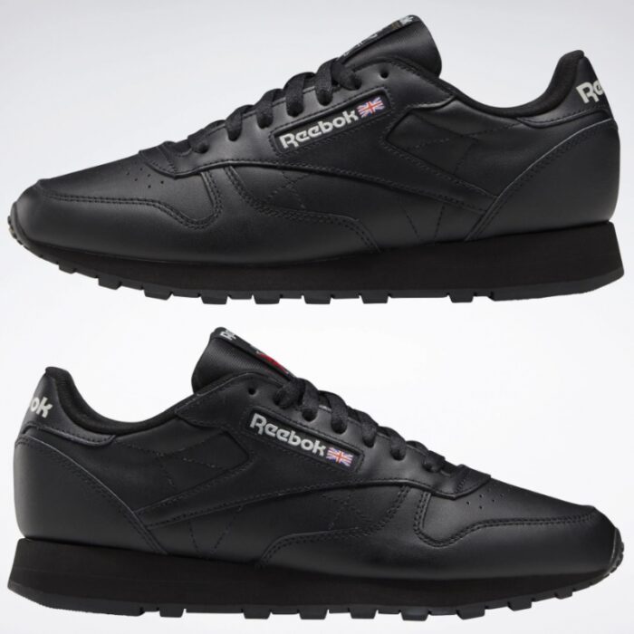 ⁦Reebok Womens' Classic Leather Shoes - حذاء ريبوك كلاسيك جلد للنساء لون أسود⁩ - الصورة ⁦15⁩
