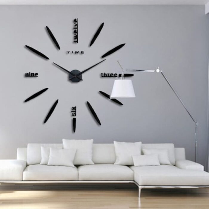 1015210_67da2ec80a41c ساعة حائط ستيكرز ZH لون أسود - الصورة 1