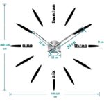⁦ساعة حائط ستيكرز ZH لون فضي⁩ - الصورة ⁦2⁩