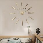 ساعة حائط ستيكرز ZH لون ذهبي
