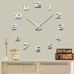 ⁦ساعة حائط اكريليك انالوج ثلاثية الأبعاد دائرية لون فضي⁩ - الصورة ⁦2⁩