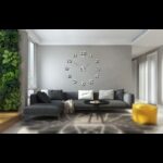 ⁦ساعة حائط اكريليك انالوج ثلاثية الأبعاد دائرية لون فضي⁩ - الصورة ⁦3⁩