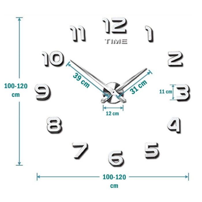 ⁦ساعة حائط اكريليك انالوج ثلاثية الأبعاد دائرية لون بني (قهوة)⁩ - الصورة ⁦2⁩