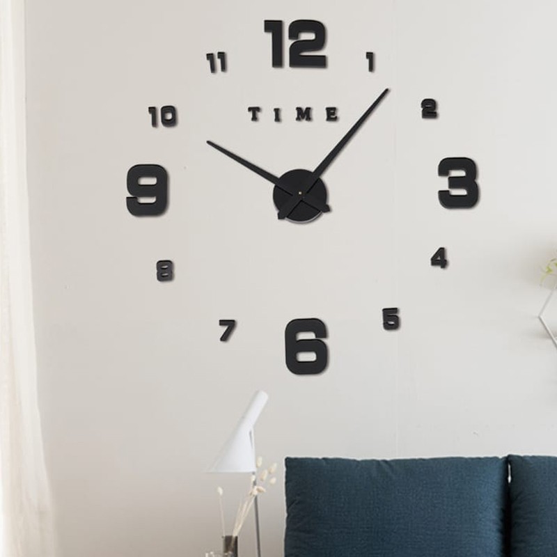 ⁦ساعة حائط ستيكرز ZH لون أسود⁩ - الصورة ⁦1⁩