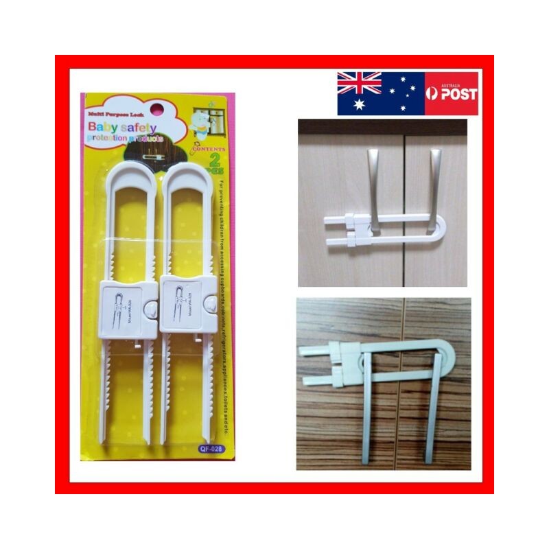 ⁦طقم قفل خزائن بلاستيك (2 قطعتين) للاطفال⁩ - الصورة ⁦1⁩