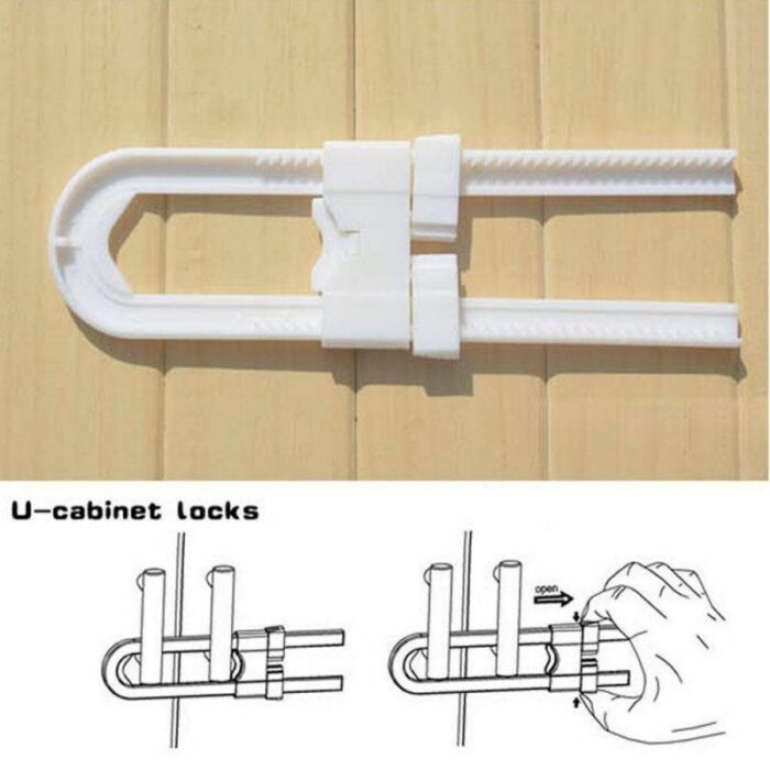 ⁦طقم قفل خزائن بلاستيك (2 قطعتين) للاطفال⁩ - الصورة ⁦2⁩