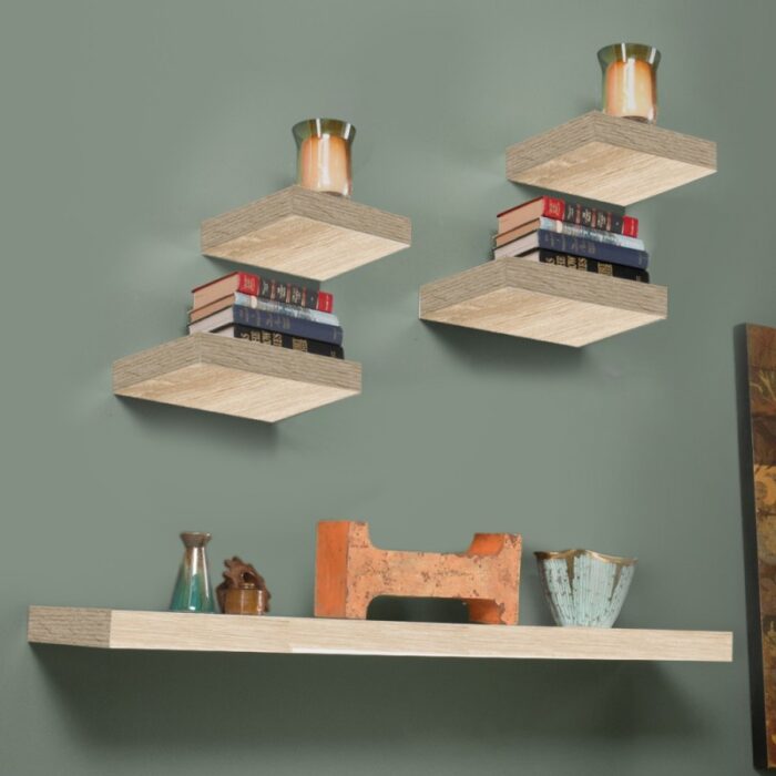 ⁦طقم رفوف خشبية 5 قطع⁩ - الصورة ⁦2⁩