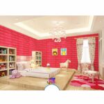 ورق جدران خافي للرطوبة مصنوع من الفوم مقاس 70×77 سم لون أحمر