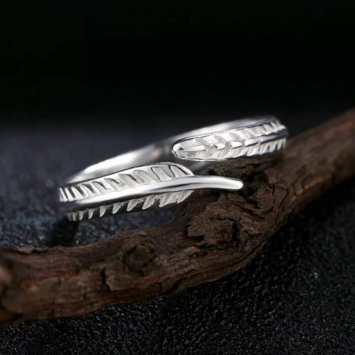 ⁦خاتم فضة  925s ورقة شجر⁩ - الصورة ⁦3⁩