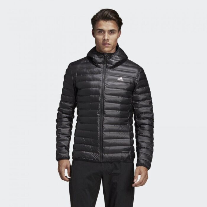 1018385_67da33ed8d34b adidas Men's Varilite Hooded Down Jacket -Black- جاكيت اديداس للرجال لون أسود - الصورة 1