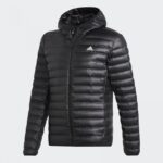 ⁦adidas Men's Varilite Hooded Down Jacket -Black- جاكيت اديداس للرجال لون أسود⁩ - الصورة ⁦4⁩