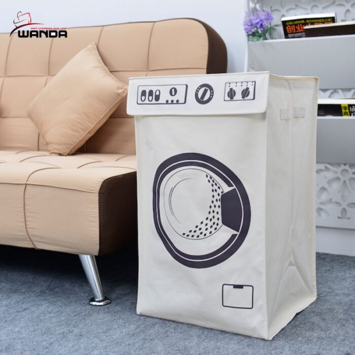 ⁦سلة غسيل على شكل غسالة ( 36×36×60 سم )⁩ - الصورة ⁦5⁩