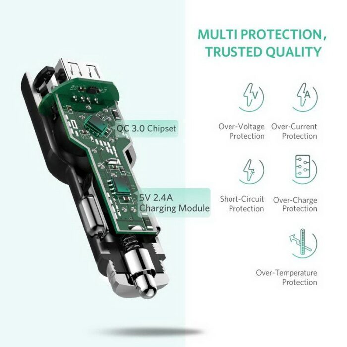 ⁦Ugreen Car Charger Qualcomm 3.0 quick charge⁩ - الصورة ⁦8⁩