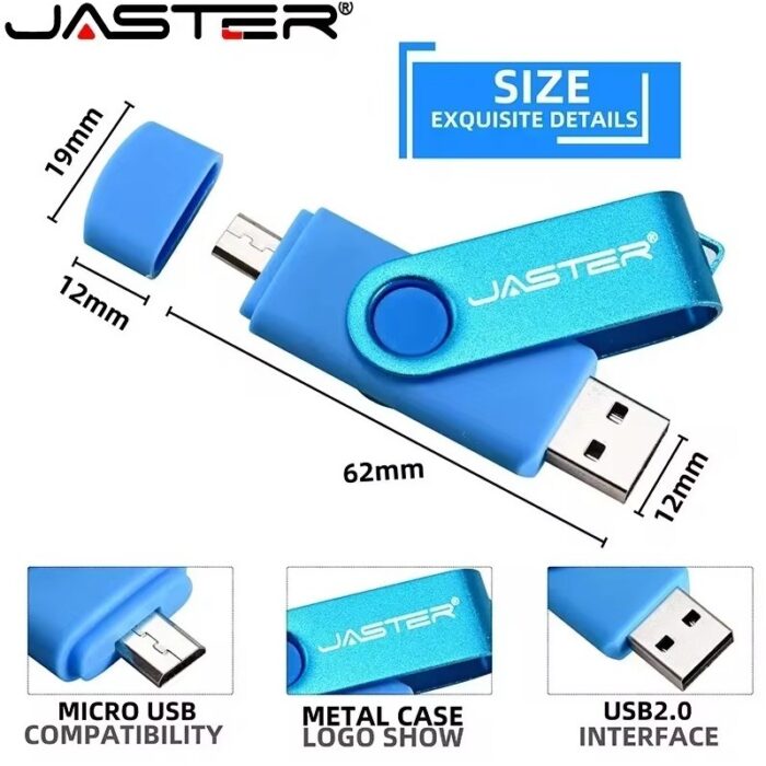 ⁦USB FLASH and OTG 16GB ( فلاشة للهواتف والكمبيوتر )  - حسب اللون المتوفر في المخازن⁩ - الصورة ⁦4⁩