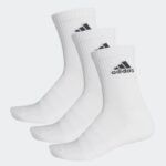 adidas Unisex' Cushioned Crew Socks (3 Pairs) - White- جوارب اديداس كوشيند كرو للجنسين لون ابيض