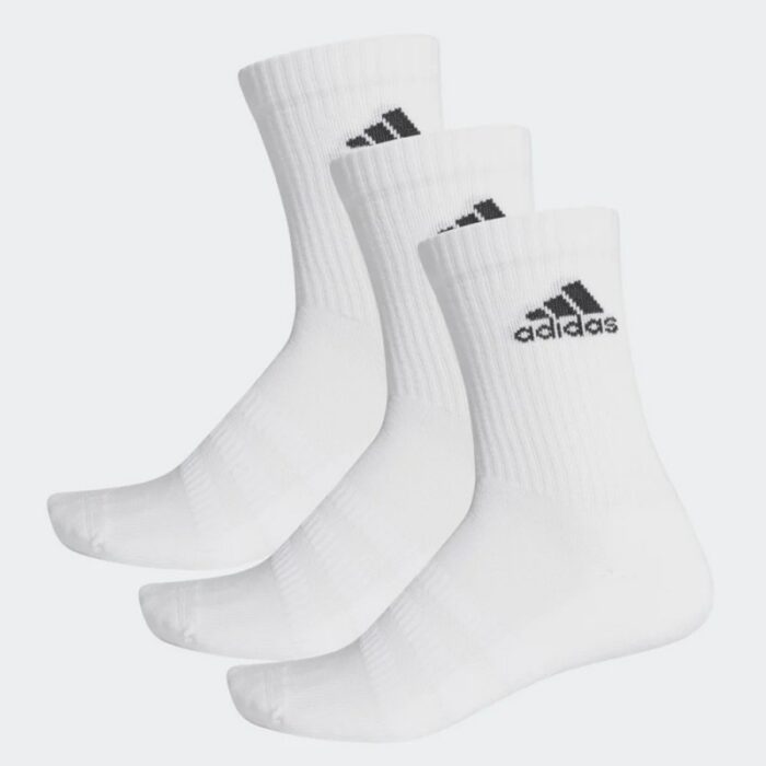 1021865_67df097c67111 adidas Unisex' Cushioned Crew Socks (3 Pairs) - White- جوارب اديداس كوشيند كرو للجنسين لون ابيض - الصورة 1