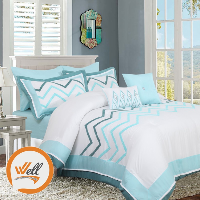 ⁦طقم غطاء تخت ميكروفيبر 8 قطع مجوز 260x240 CM FLOWER PLUS⁩ - الصورة ⁦1⁩