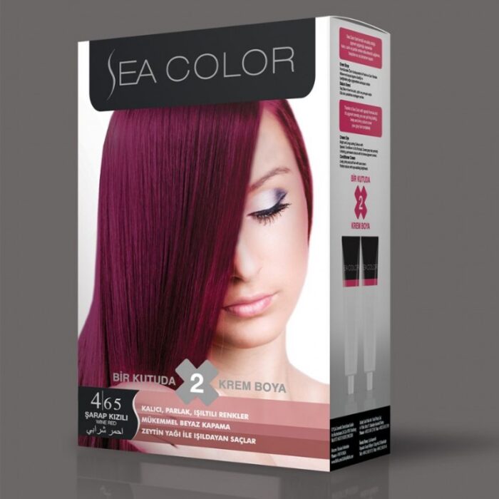 1022971_67da3b5bd74e8 SEA COLOR صبغة شعر احمر شرابي 4/65 100مل - الصورة 1