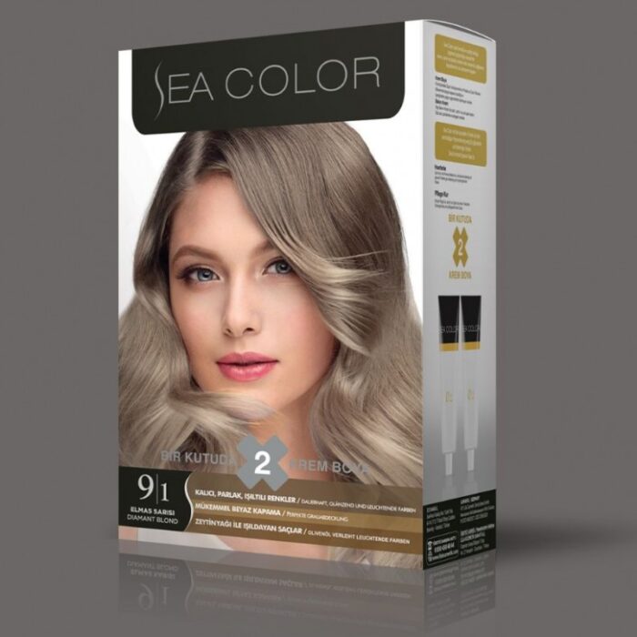 1022985_67da3b6d0a7b9 SEA COLOR صبغة شعر اشقر الماسي 9/1 100مل - الصورة 1
