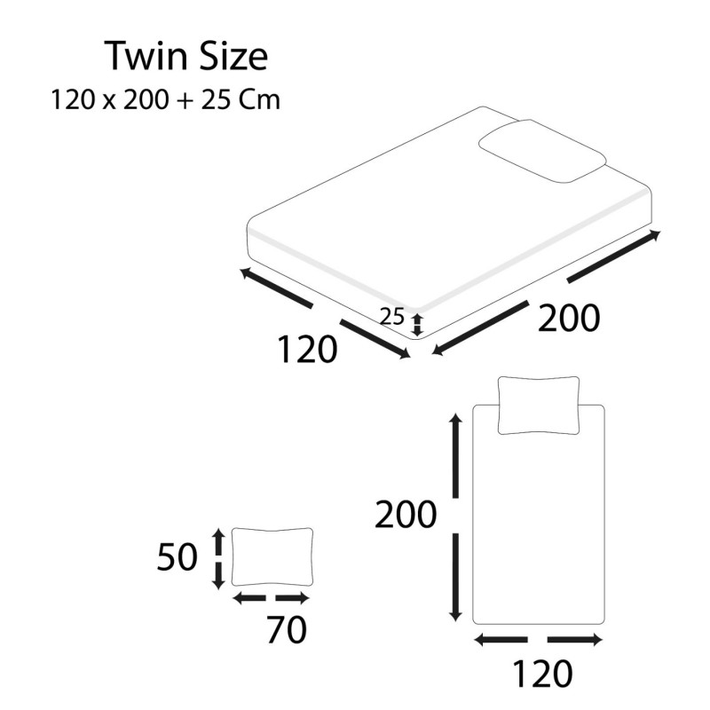 ⁦ملف فرشة مع وسادة MicroFit Twin 120x200+25 CM⁩ - الصورة ⁦1⁩