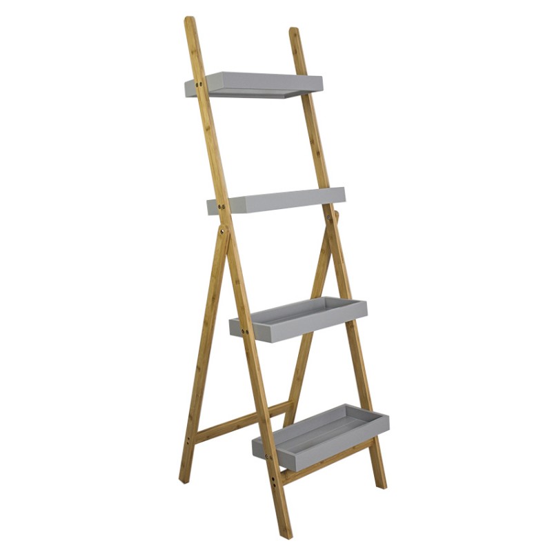 ⁦سلم رفوف خشبية 4 طبقات GRAY SON Gray 45x35x145 cm⁩ - الصورة ⁦1⁩