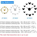 ⁦ساعة حائط لزقات لون فضي شكل فراشة⁩ - الصورة ⁦3⁩