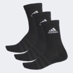 Adidas CUSHIONED CREW SOCKS 3 PAIRS- جوارب ثلاث خطوط كلاسيك للجنسين لون أسود
