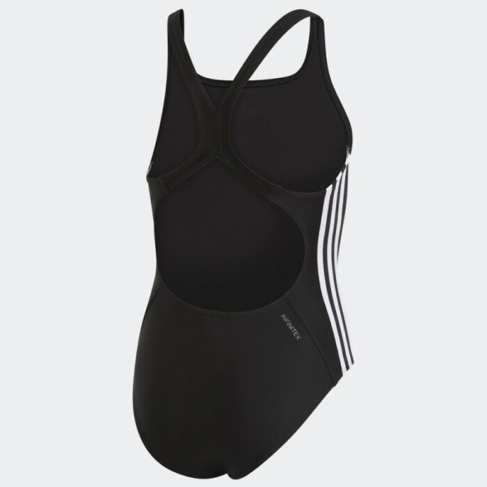 ⁦adidas Womens' Athly V 3-Stripes Swimsuit Black- مايوه اديداس ايثلي في 3 خطوط للنساء لون أسود‏⁩ - الصورة ⁦2⁩
