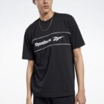 ⁦تيشيرت ريبوك كلاسيك لينر للرجال لون أسود - Reebok Men's Classics Linear T-Shirt- Black⁩ - الصورة ⁦3⁩