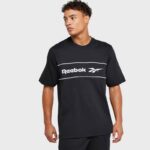 ⁦تيشيرت ريبوك كلاسيك لينر للرجال لون أسود - Reebok Men's Classics Linear T-Shirt- Black⁩ - الصورة ⁦5⁩