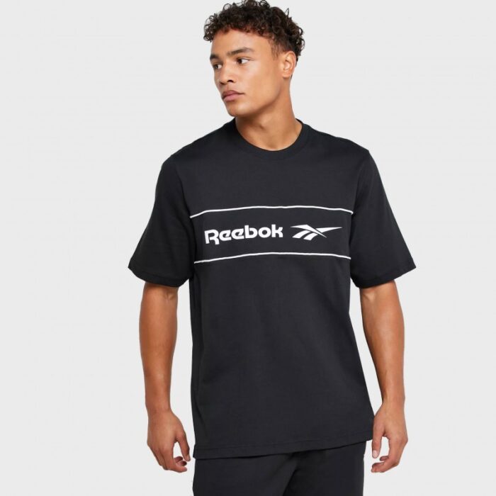 ⁦تيشيرت ريبوك كلاسيك لينر للرجال لون أسود - Reebok Men's Classics Linear T-Shirt- Black⁩ - الصورة ⁦5⁩