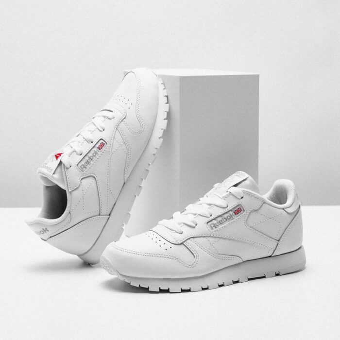 ⁦Reebok Unisex' Classic Leather Shoes - White- حذاء ريبوك كلاسيك جلدي للجنسين لون أبيض⁩ - الصورة ⁦11⁩