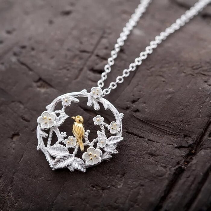 ⁦سنسال فضة 925 مع تعليقة عش عصفور⁩ - الصورة ⁦2⁩