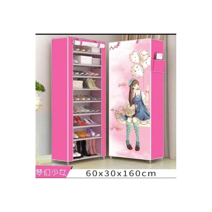 1026969_67db35738dc3d خزانة احذية رسمة بنت 9 ارفف زهري - الصورة 1