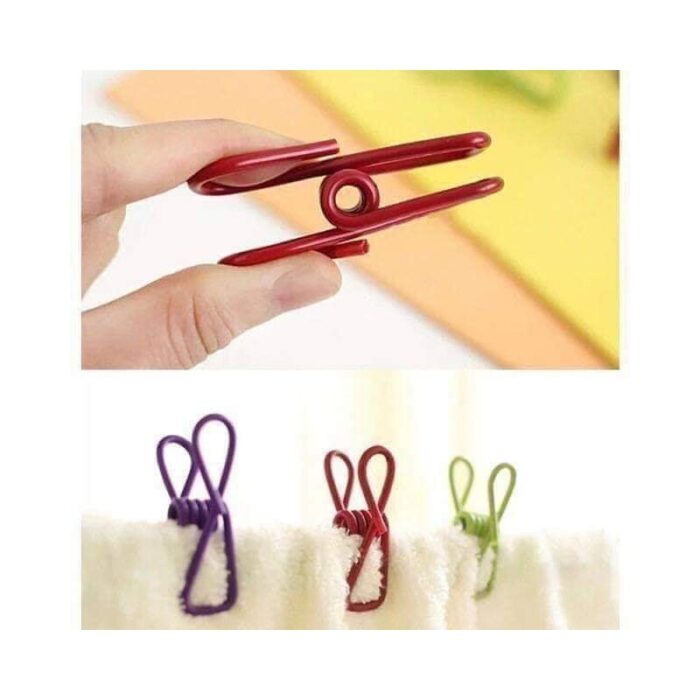 ⁦ملاقط غسيل معدنية ملونة عدد 10⁩ - الصورة ⁦3⁩