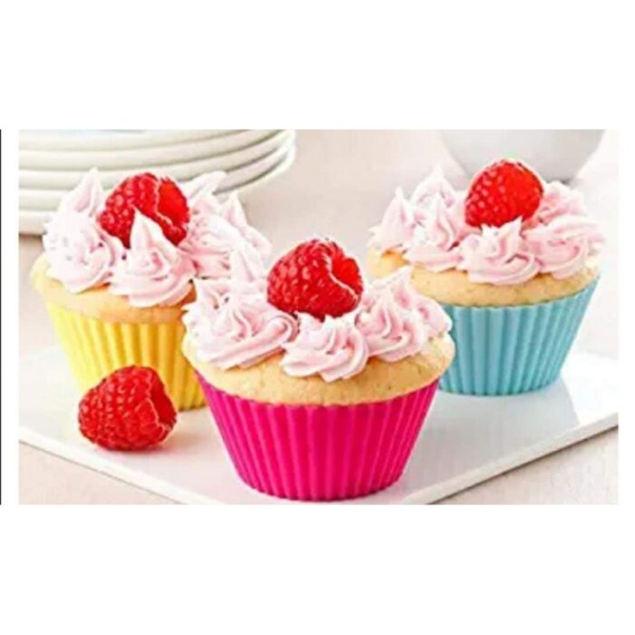 ⁦كب كيك سليكون مدور 6 قطع - حسب اللون المتوفر في المخازن⁩ - الصورة ⁦2⁩