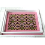 طقم صواني قطعتين مغربي زهري