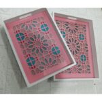 طقم صواني قطعتين مغربي زهري