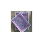 ⁦طقم صواني قطعتين مغربي زهري⁩ - الصورة ⁦2⁩