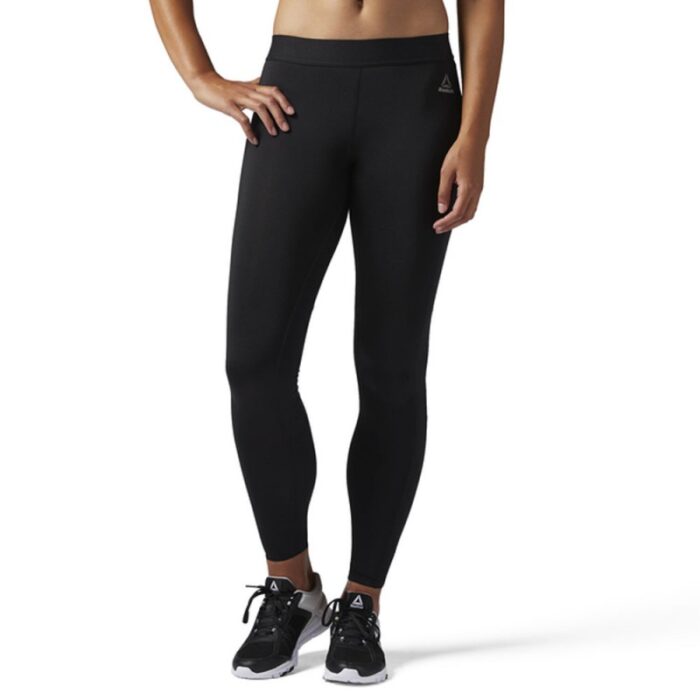 1028664_67db3ac95a2f2 Reebok Womens' Comp Tight Solid- بنطلون ضيق رياضي من ريبوك للنساء لون أسود - الصورة 1