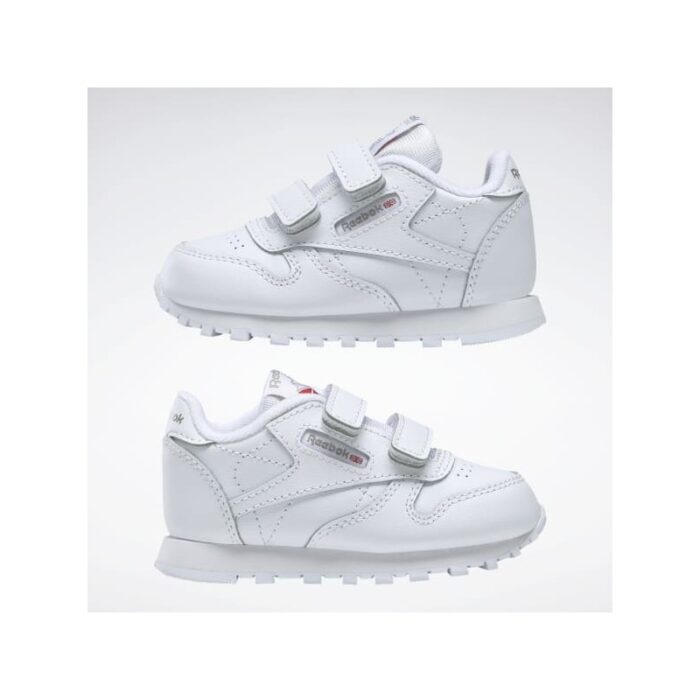⁦Reebok Mens' Classic Leather Shoes- حذاء ريبوك كلاسيك ليذر للأطفال للجنسين لون أبيض⁩ - الصورة ⁦4⁩