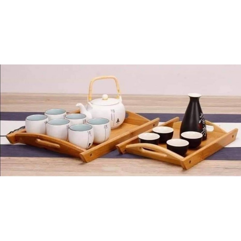 ⁦طقم صواني 3 قطع بامبو⁩ - الصورة ⁦1⁩