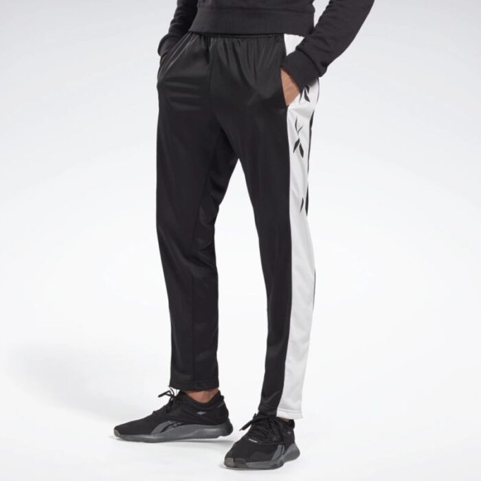 ⁦Reebok Mens' Te Vector Track Pants - بنطلون ريبوك تي فيكتور للرجال لون أسود⁩ - الصورة ⁦2⁩