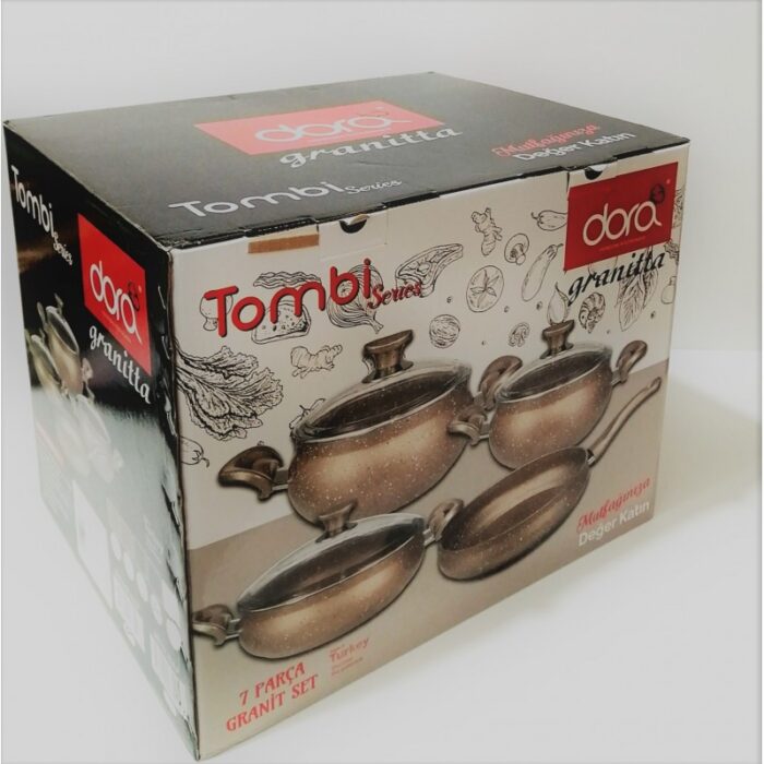 ⁦طقم 3 طناجر +مقلى تركي جرانيت ثقيل⁩ - الصورة ⁦2⁩