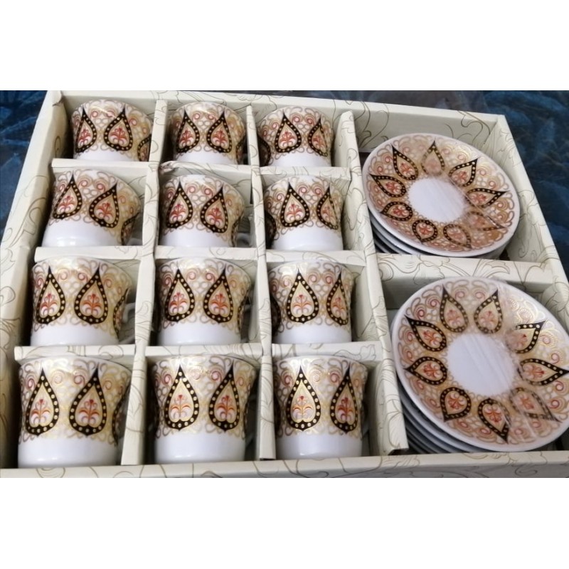 ⁦طقم فناجين مذهب 12+12⁩ - الصورة ⁦1⁩