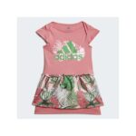 ⁦adidas Kids' Flower Print Summer Set- فستان اديداس فلور برينت للأطفال لون زهري‏⁩ - الصورة ⁦3⁩